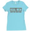 real men hunt for their food father's day hunting fishing funny Ladies Fitted T-Shirt