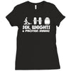sex weights and protein shakes Ladies Fitted T-Shirt