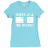 geeks will save the world mac version (2) Ladies Fitted T-Shirt