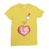 Mom and Baby are Connected to the Heart Ladies Fitted T-Shirt