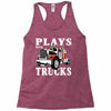 plays with trucks family matching Racerback Tank
