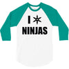 i heart ninjas 3/4 Sleeve Shirt