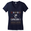 santa capricorn christmas ugly t shirts Women's V-Neck T-Shirt
