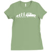 evolution of man classic car Ladies Fitted T-Shirt