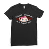 August Peeking Out Baby Girl Ladies Fitted T-Shirt