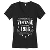 original parts vintage established 1986 perfectly aged Women's V-Neck T-Shirt