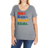Hit Run Steal  Slide Ladies Curvy T-Shirt