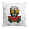 watermelon skull Throw Pillow