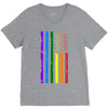 rainbow american flag V-Neck Tee