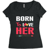 couple tshirt   born to love her Women's Triblend Scoop T-shirt