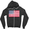 t-rex vintage american flag Zipper Hoodie