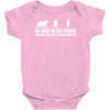 be nice to fat people bear chase funny pub joke Baby Bodysuit