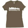 brooklyn city skyline silhouette Ladies Fitted T-Shirt