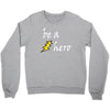 be a hero logo white Crewneck Sweatshirt