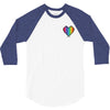 Love Is Love Lgbt Rainbow Heart 3/4 Sleeve Shirt