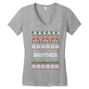 ugly christmas brother Women's V-Neck T-Shirt