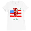 bacon american flag dab Ladies Fitted T-Shirt