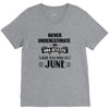 never underestimate an old man who was born in june V-Neck Tee