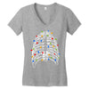 skeleton christmas tree Women's V-Neck T-Shirt