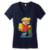 bart simpson Women's V-Neck T-Shirt