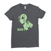 alien believe space sci fi ufo nerd Ladies Fitted T-Shirt