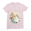 Totoro With Japanese Landscape Ladies Fitted T-Shirt