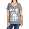 whiskey and camping! Ladies Curvy T-Shirt