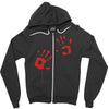 bloody hand print funny zombie kill undead blood horror killer Zipper Hoodie