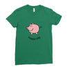 happy pig Ladies Fitted T-Shirt