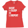 eat sleep manchester Ladies Fitted T-Shirt