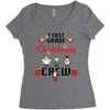 first grade christmas crew Women's Triblend Scoop T-shirt