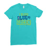 i bleed blue and green Ladies Fitted T-Shirt