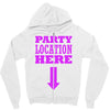 party location here Zipper Hoodie