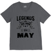 Legends Are Born In May V-Neck Tee