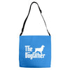 the dogfather english springer spaniel white Adjustable Strap Totes