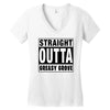 straight outta greasy grove Women's V-Neck T-Shirt