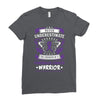Never Underestimate the Strength of a Pancreatic Cancer Warrior Ladies Fitted T-Shirt