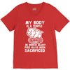 my body is a temple in which a lot of pigs have been sacificed V-Neck Tee
