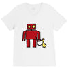 bird powered robot V-Neck Tee