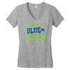 i bleed blue and green Women's V-Neck T-Shirt