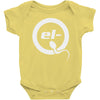 el q white logo Baby Bodysuit