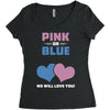 Pink or Blue - We Will Love You! Women's Triblend Scoop T-shirt