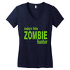 daddy's little zombie hunter Women's V-Neck T-Shirt