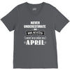 never underestimate an old man who was born in april. V-Neck Tee