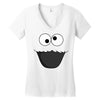Cookie Monster Face Women's V-Neck T-Shirt