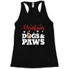 christmas dogs and paws Racerback Tank