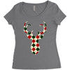 christmas deer Women's Triblend Scoop T-shirt