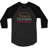 neon sign california republic flag bear 3/4 Sleeve Shirt