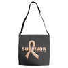 Survivor Of Uterine Cancer Adjustable Strap Totes