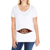 August Peeking Out Baby Boy Ladies Curvy T-Shirt